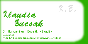 klaudia bucsak business card